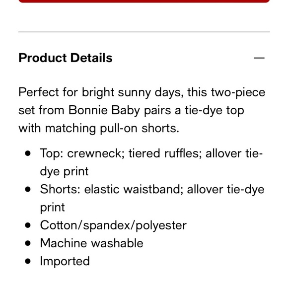 Bonnie Baby tie dye short set 12M - Picture 2 of 3